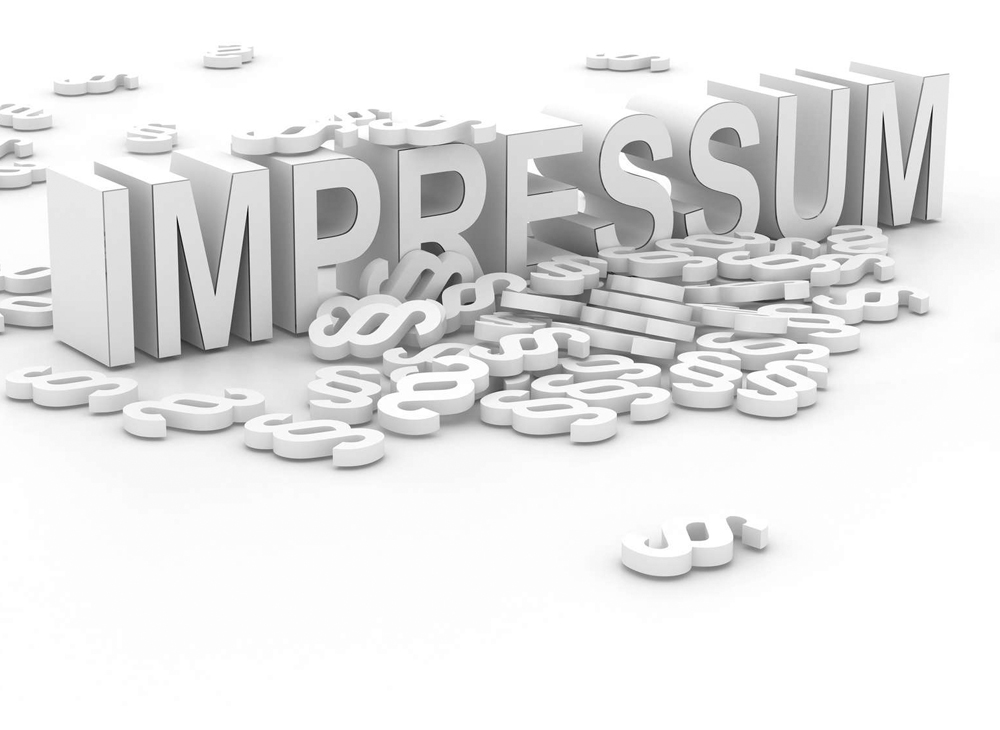 Impressum Typografie mit Paragraphen